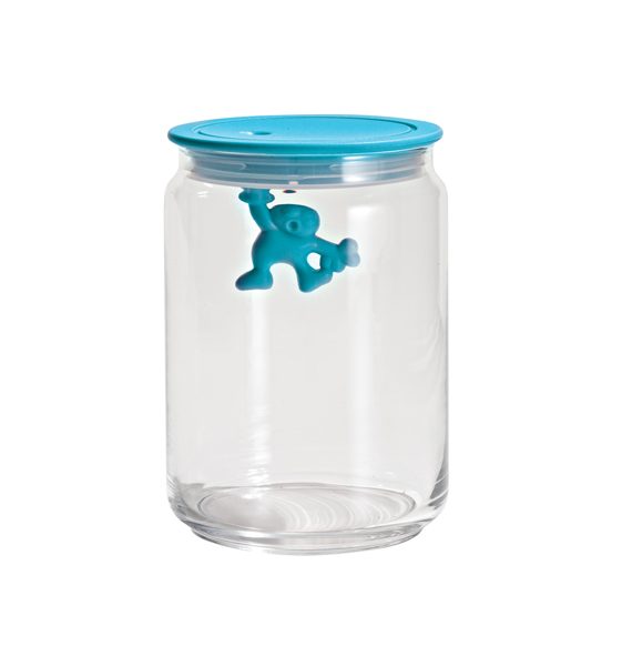 Alessi Gianni Blue Glass Jar with Lid