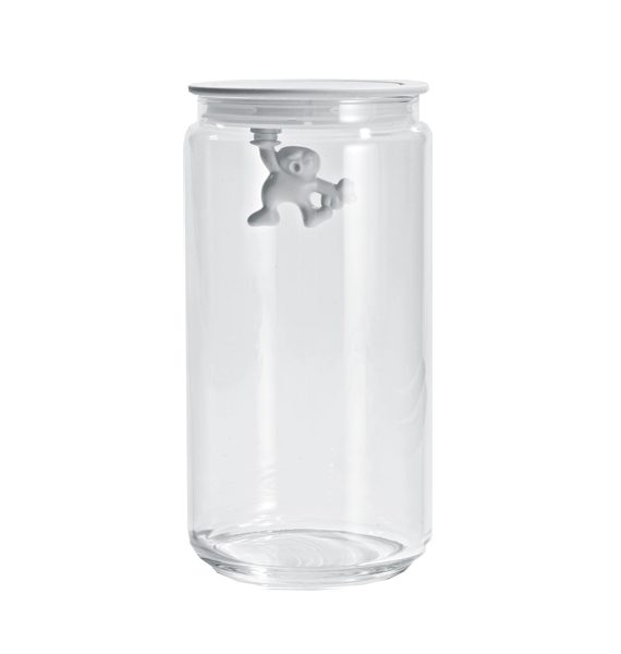 Alessi Gianni White Glass Jar with Lid